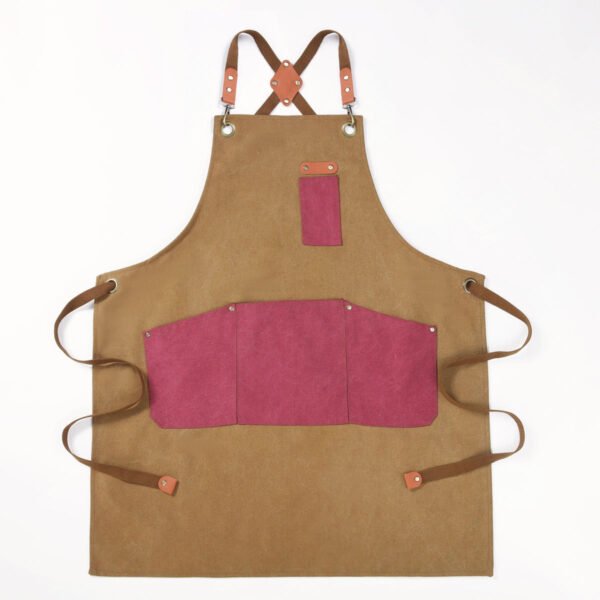 Canvas Crossback Artisan Apron With Contrast Pockets
