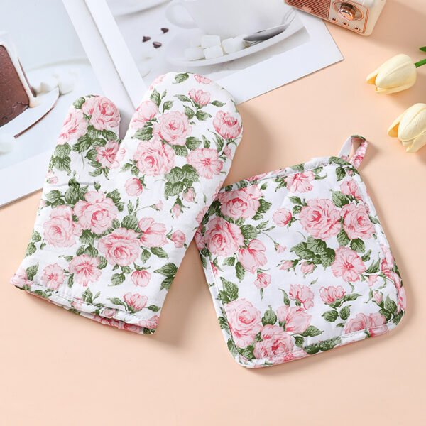 Floral Oven Mitts & Pan Mats Set