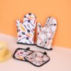 Colorful Kitchen Utensils Printed Oven Mitts and Pan Mats Set