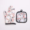 Colorful Kitchen Utensils Printed Oven Mitts and Pan Mats Set